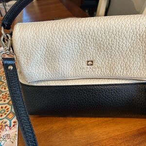 Kate Spade Black and Cream Crossbody Bag Leather